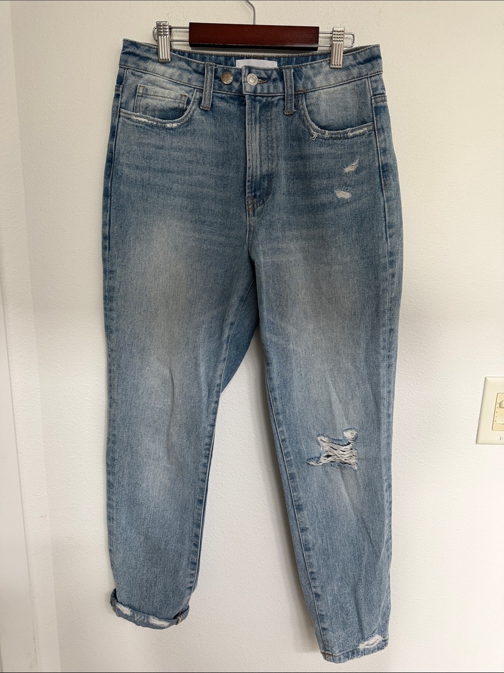 Vervet Light Blue Distressed Boyfriend Jeans